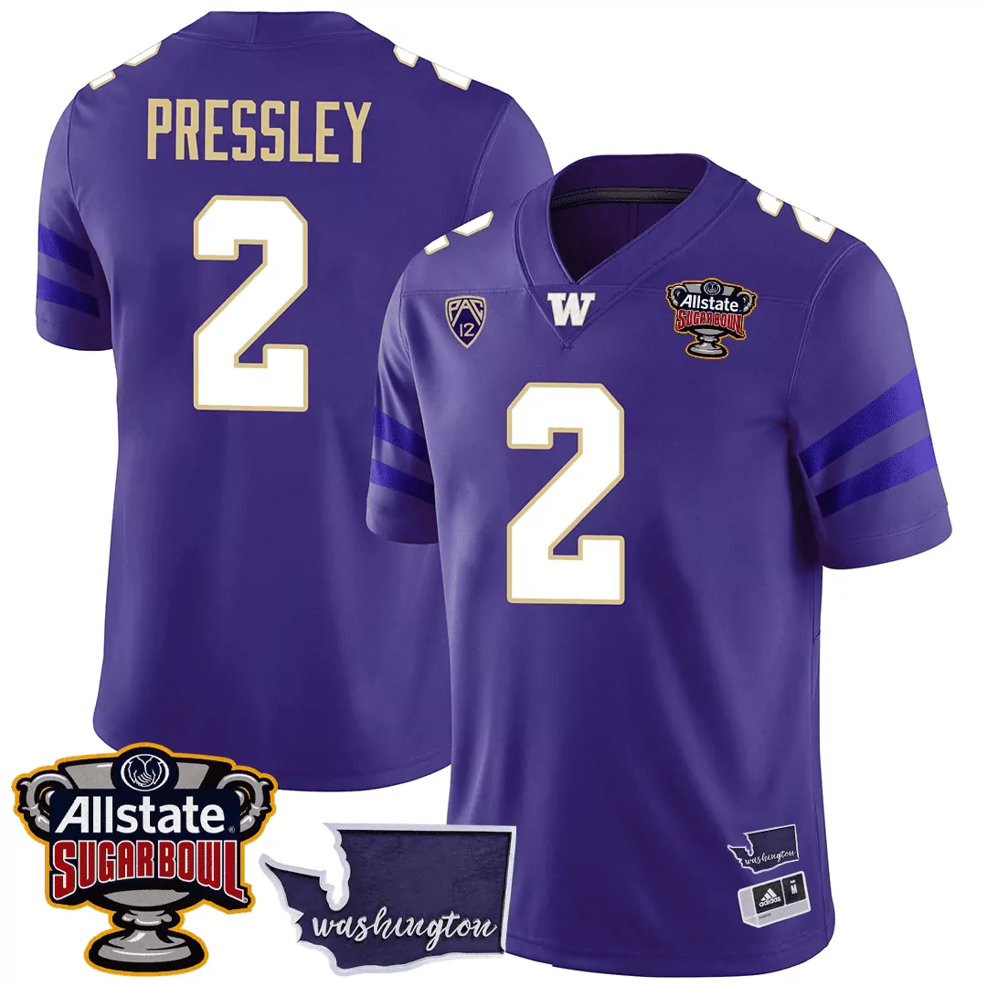 caleb presley mens washington huskies sugar bowl washington patch vapor jersey all stitched