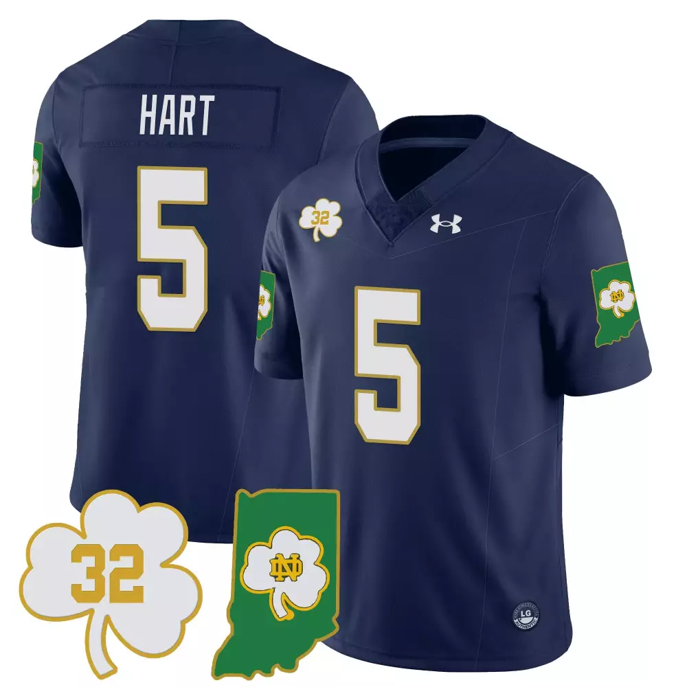 cam hart green mens notre dame fighting irish vapor limited jersey indiana map all stitched