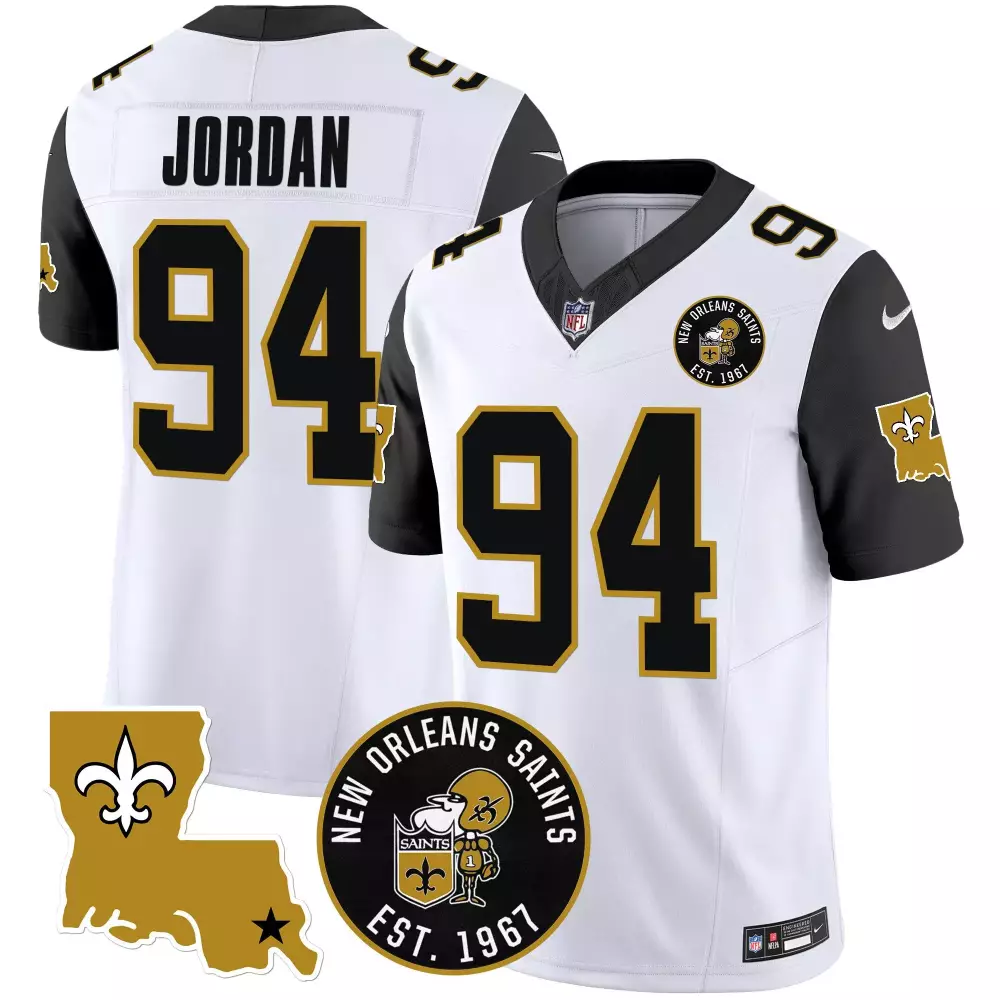 Cameron Jordan New Orleans Saints EST 1967 Patch Vapor Jersey | Stitched Black Sleeves | Fan Gear for Men, Women & Youth