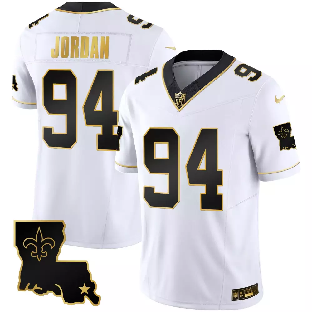 Callaway 1 New Orleans Saints White Gold Limited All Stitched Jersey | 2023 Name Patch | For Men, Women & Youth