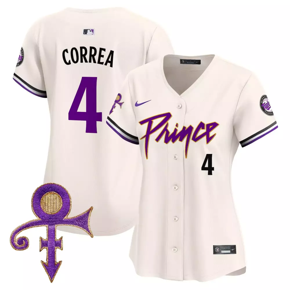 carlos correa cream womens minnesota twins prince patch vapor premier limited jersey all stitched