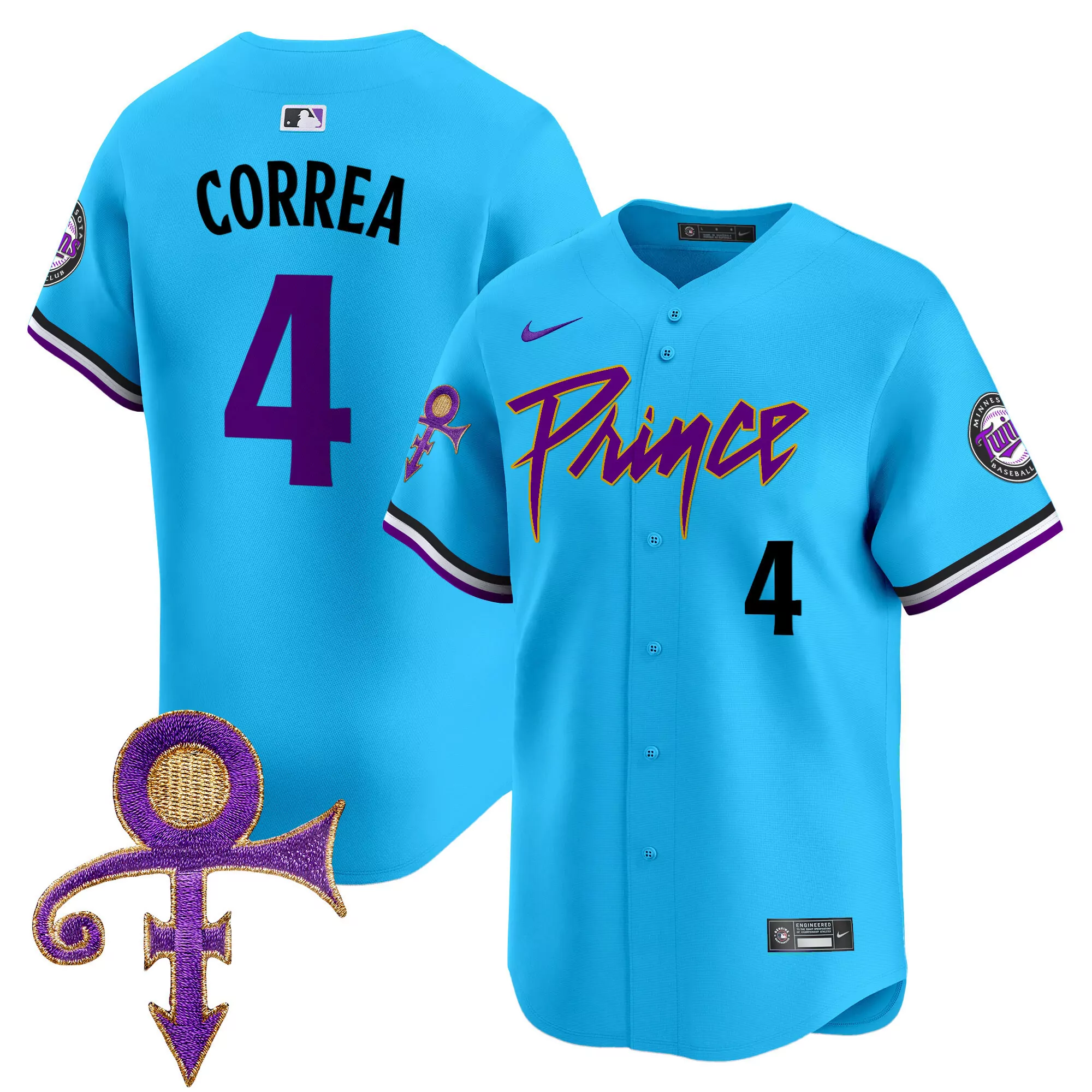 carlos correa light blue mens minnesota twins prince patch vapor premier limited jersey v4 all stitched