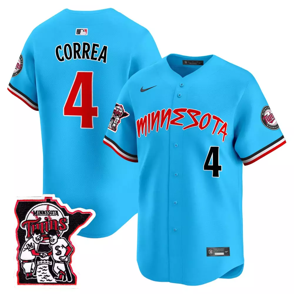 carlos correa light blue mens minnesota twins prince patch vapor premier limited jersey v4 all stitched
