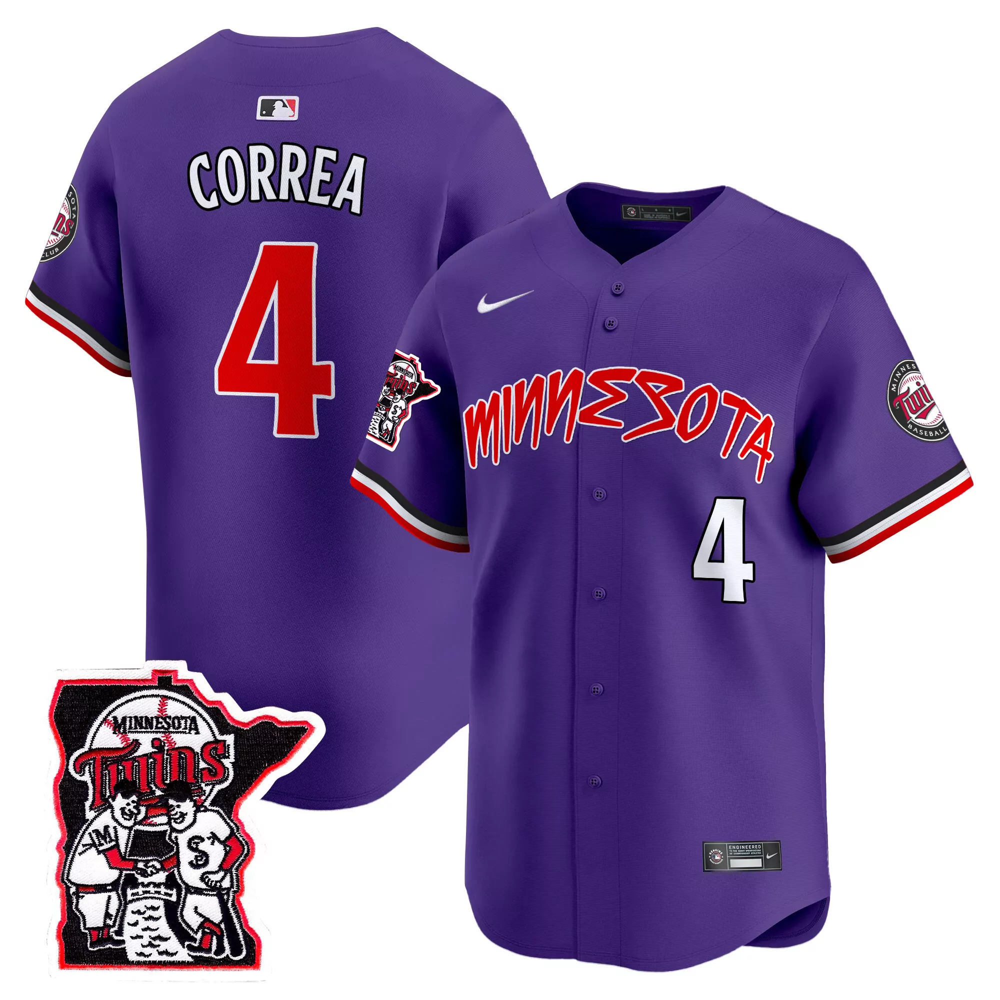 carlos correa purple mens minnesota twins prince patch vapor premier limited jersey all stitched