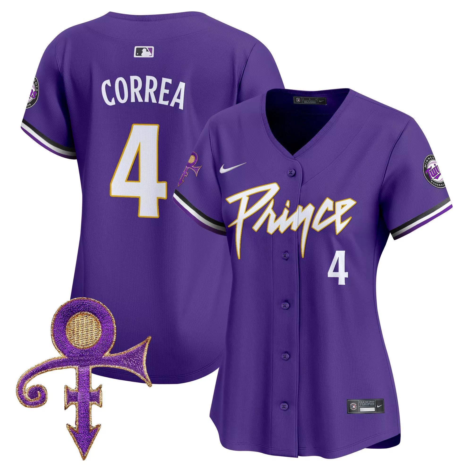 carlos correa purple womens minnesota twins prince patch vapor premier limited jersey all stitched