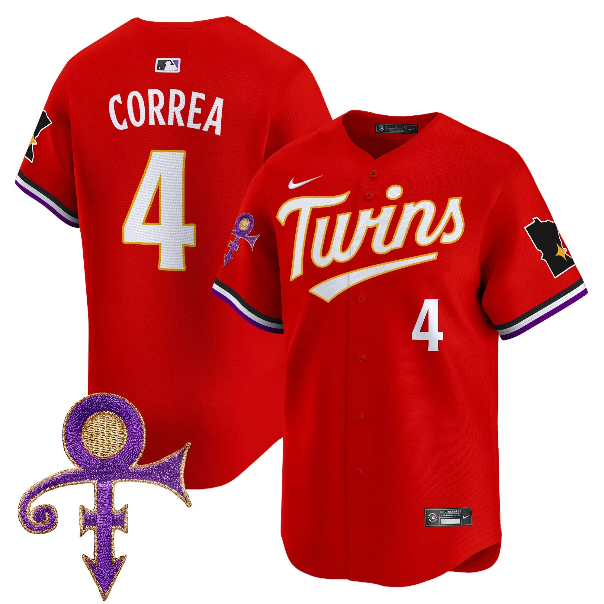 carlos correa purple womens minnesota twins prince patch vapor premier limited jersey all stitched