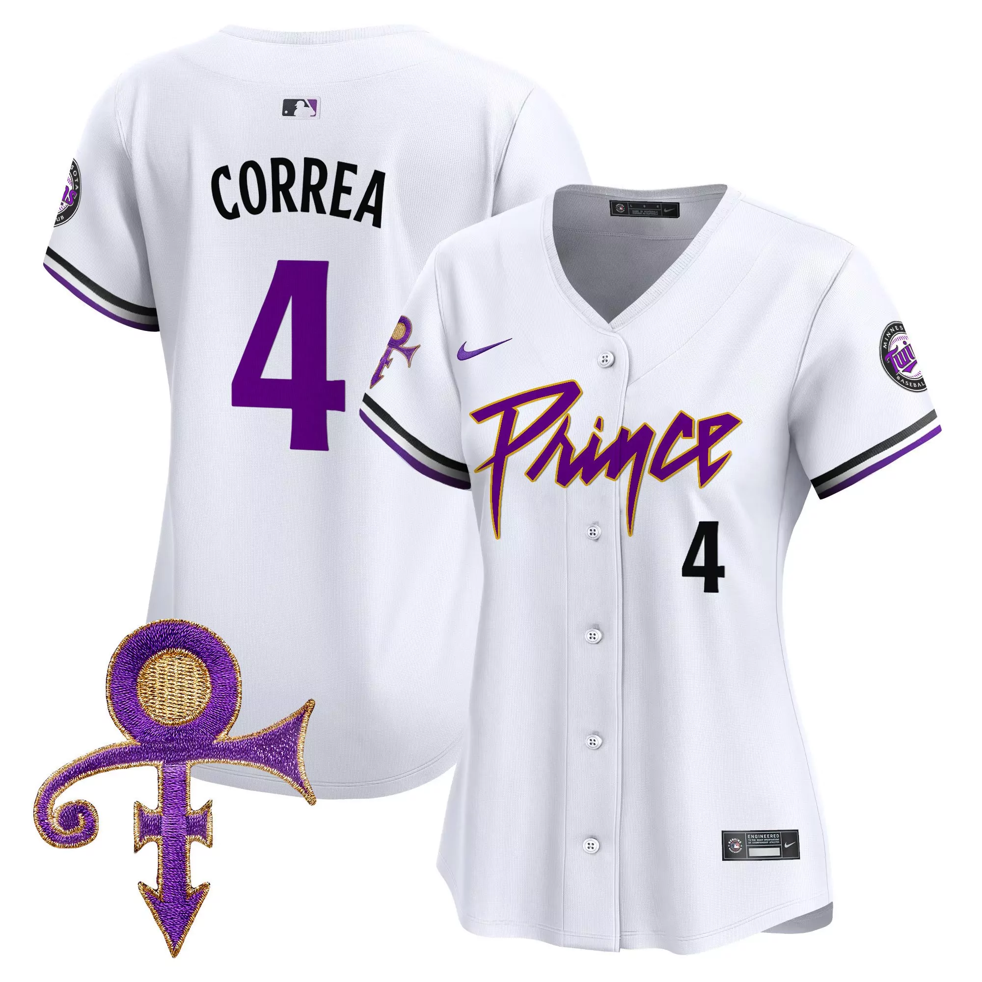 carlos correa white womens minnesota twins prince patch vapor premier limited jersey v4 all stitched
