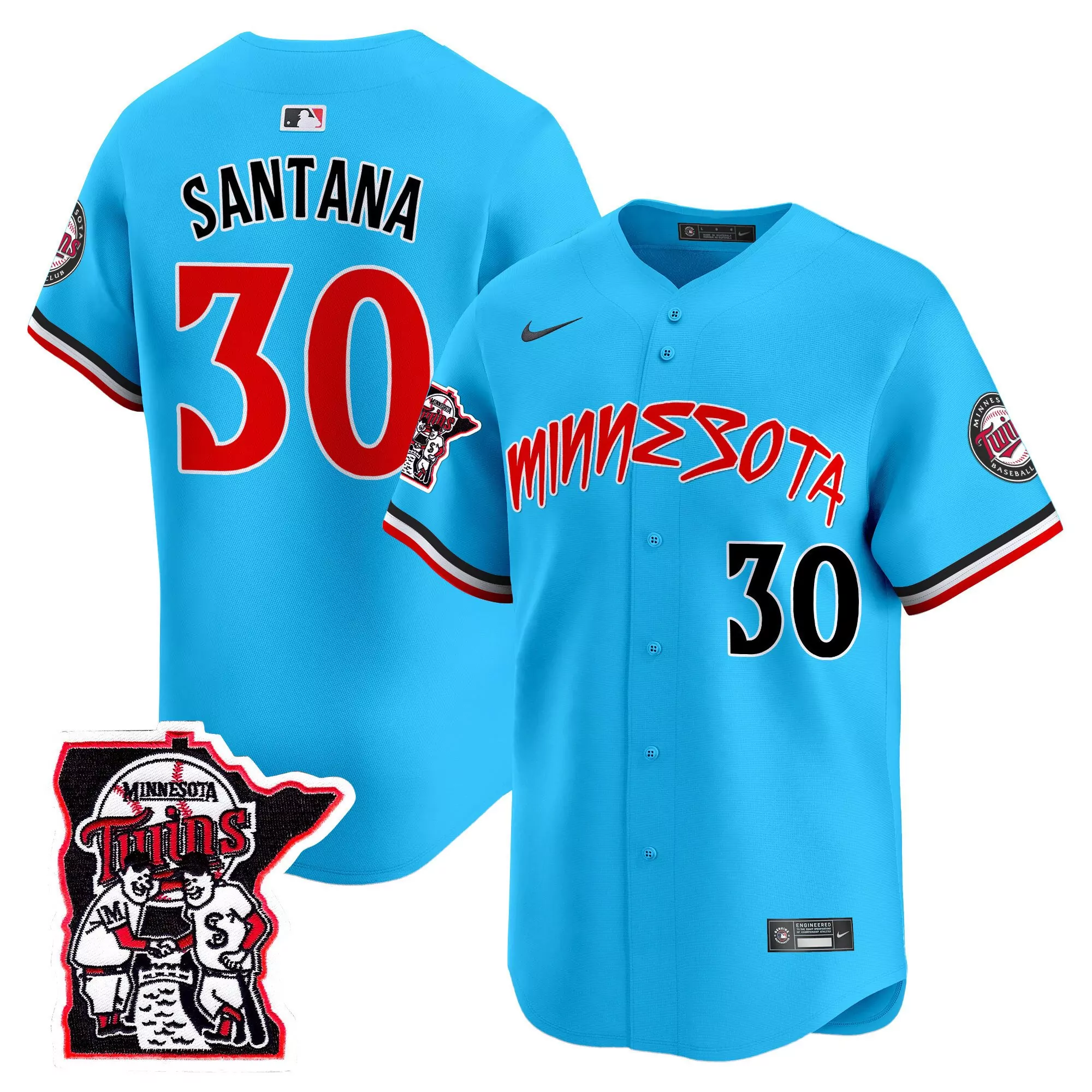 carlos santana light blue mens minnesota twins prince patch vapor premier limited jersey v4 all stitched