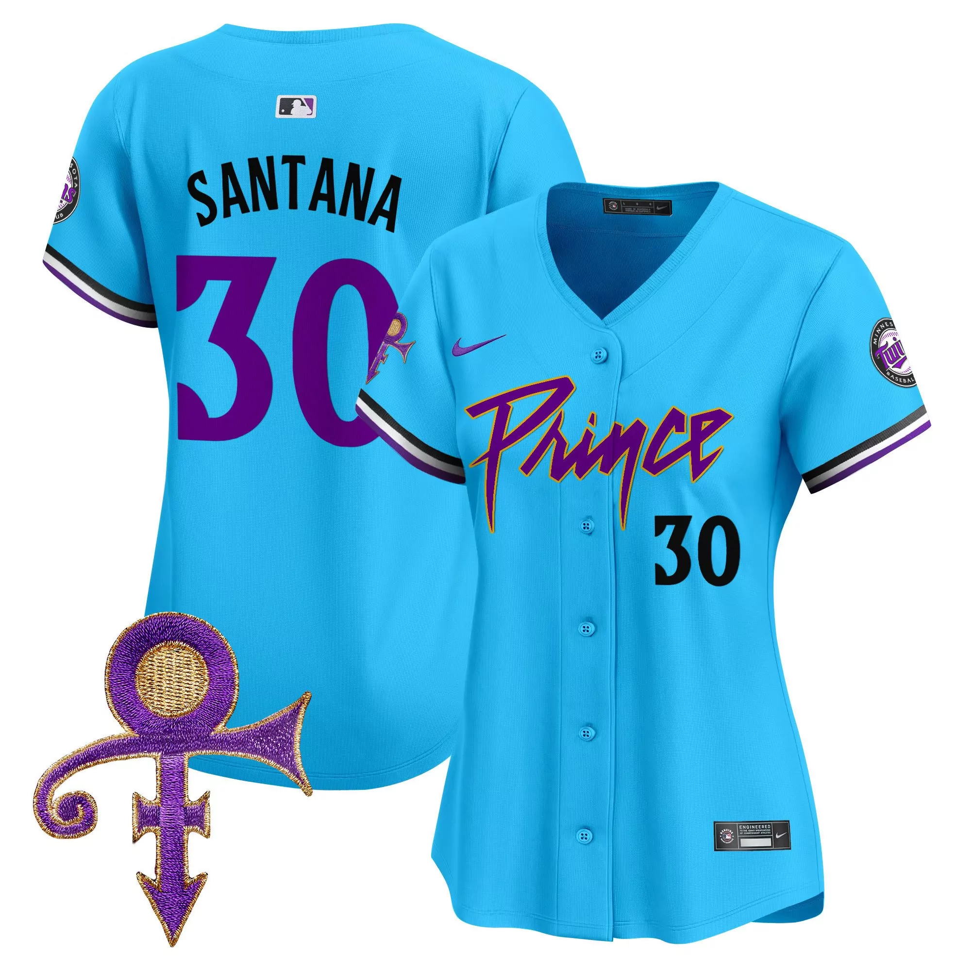 carlos santana light blue mens minnesota twins prince patch vapor premier limited jersey v4 all stitched