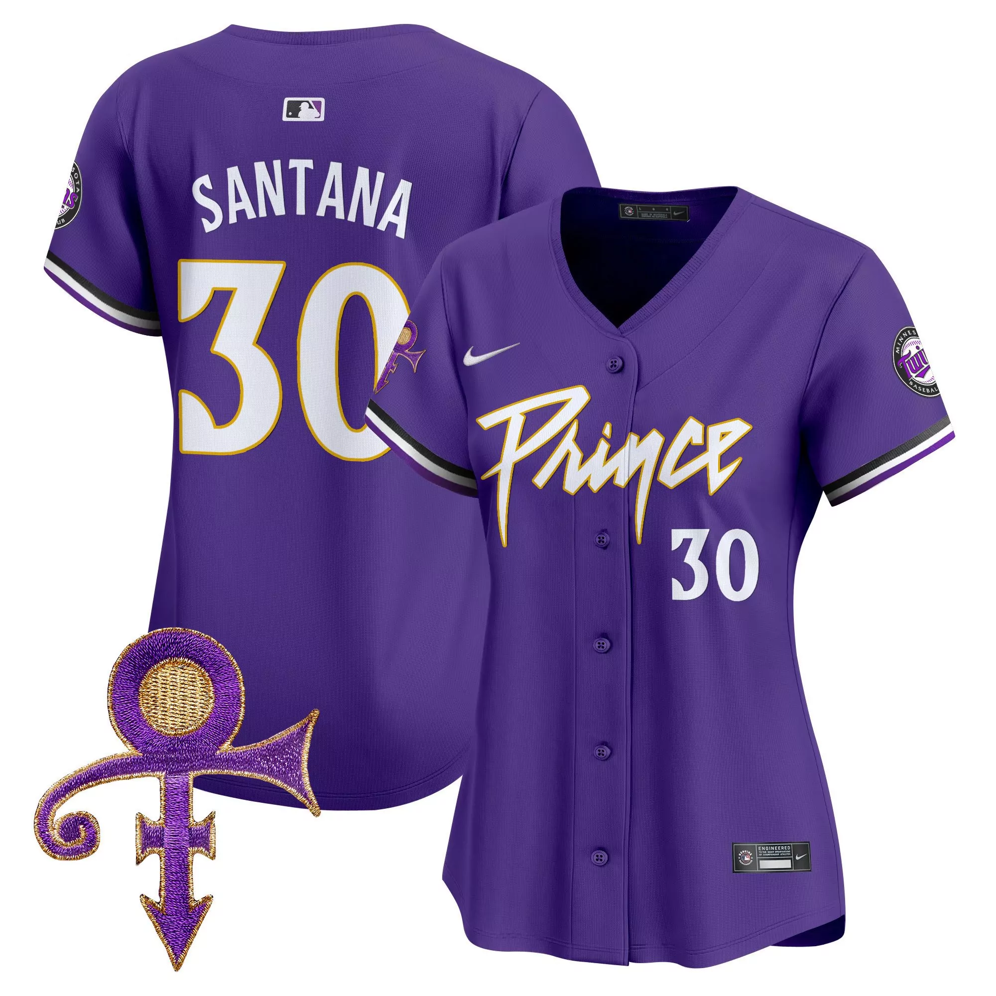 carlos santana purple mens minnesota twins prince patch vapor premier limited jersey v2 all stitched