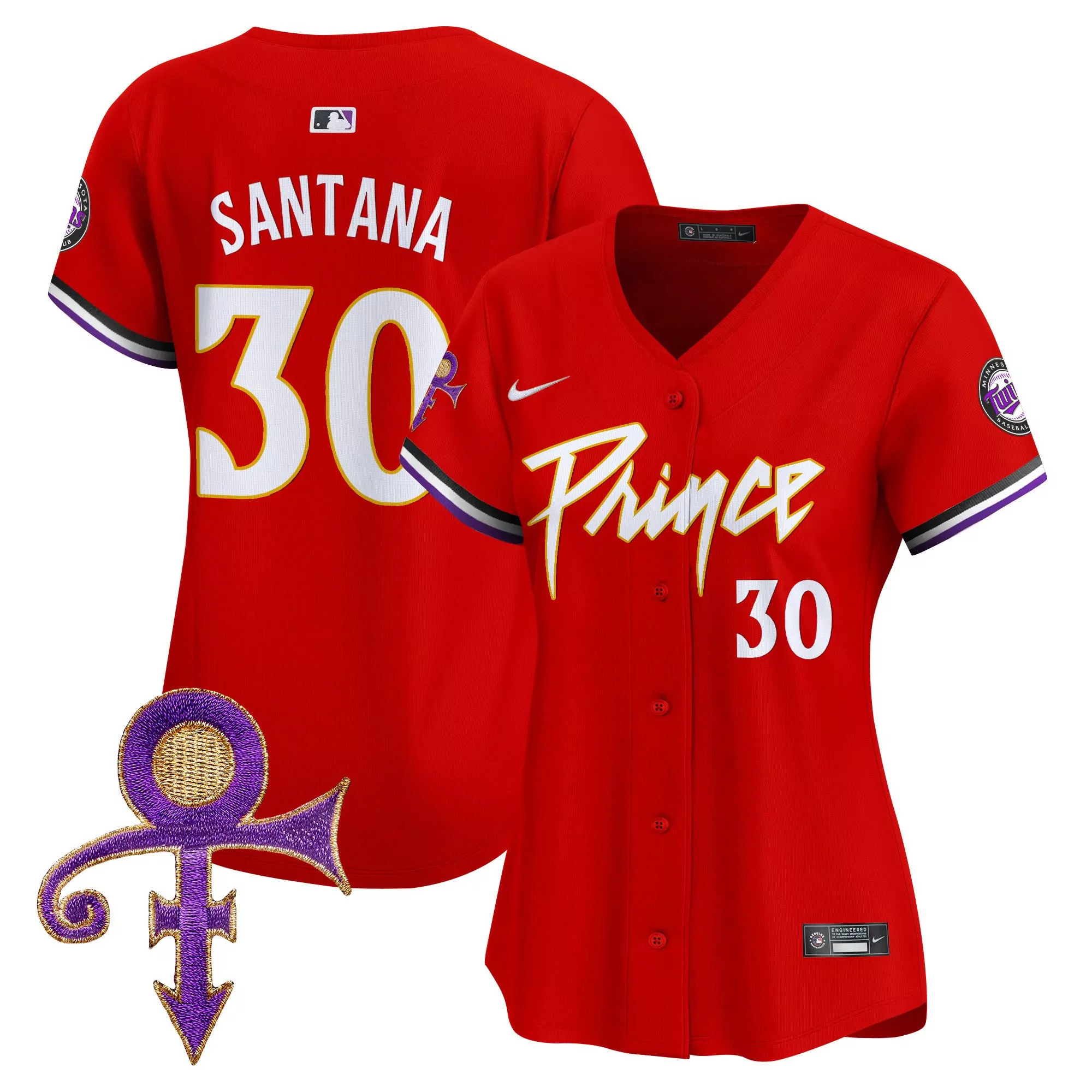carlos santana red womens minnesota twins prince patch vapor premier limited jersey all stitched