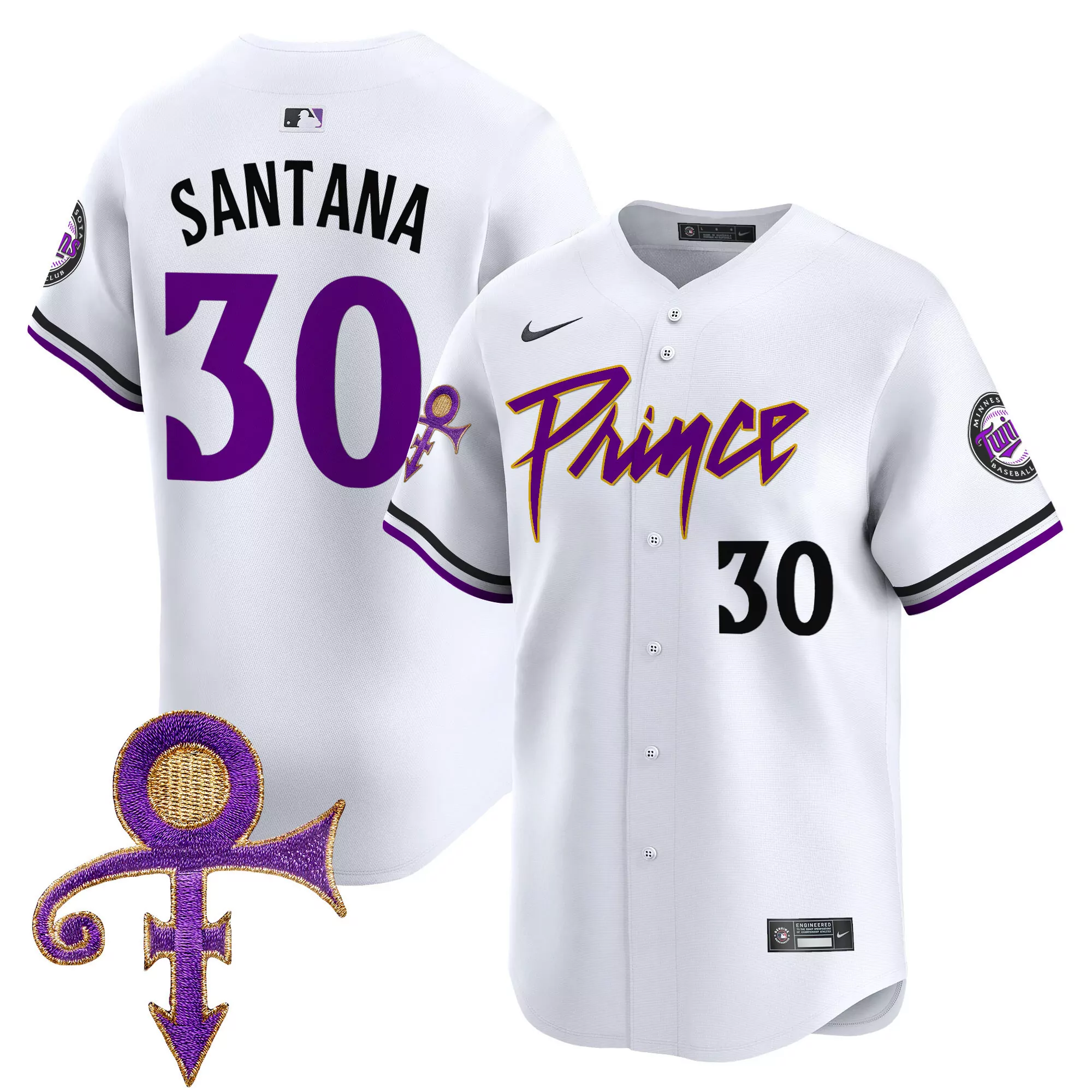 carlos santana white mens minnesota twins prince patch vapor premier limited jersey v3 all stitched