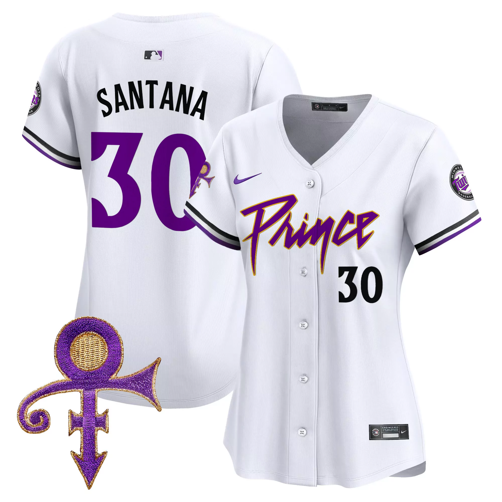 carlos santana white mens minnesota twins prince patch vapor premier limited jersey v3 all stitched