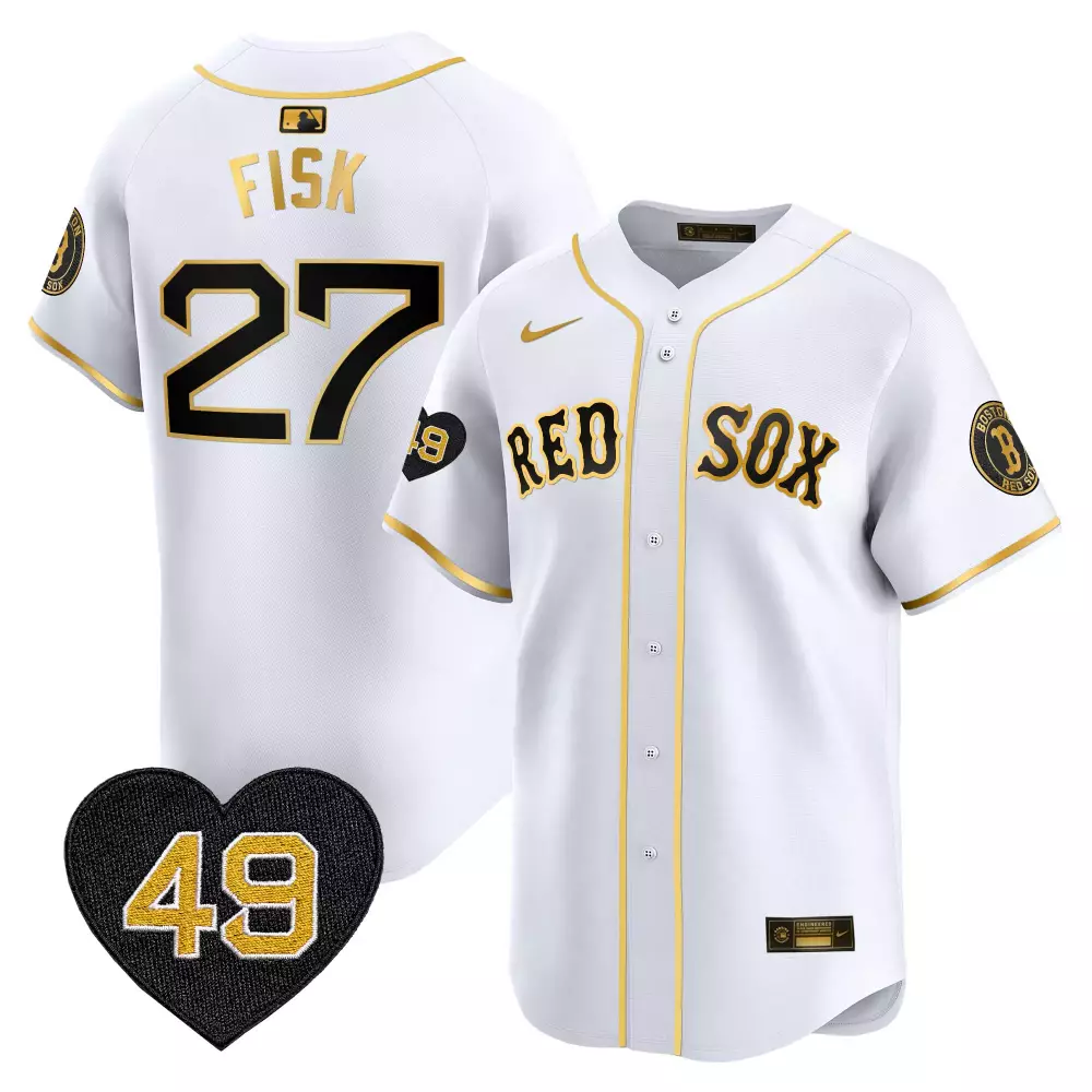 carlton fisk white gold mens boston red sox tim wakefield patch vapor premier limited jersey all stitched