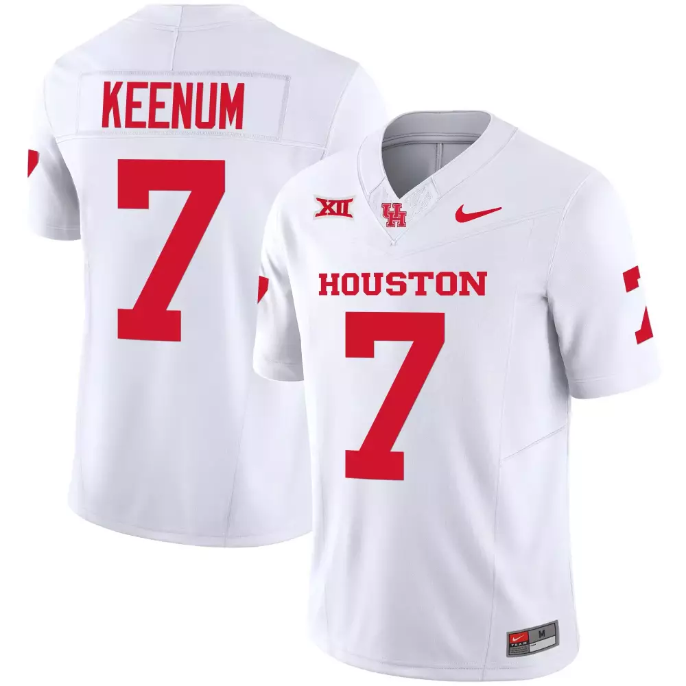 case keenum white mens houston cougars 2023 oilers inspired vapor jersey v4 all stitched