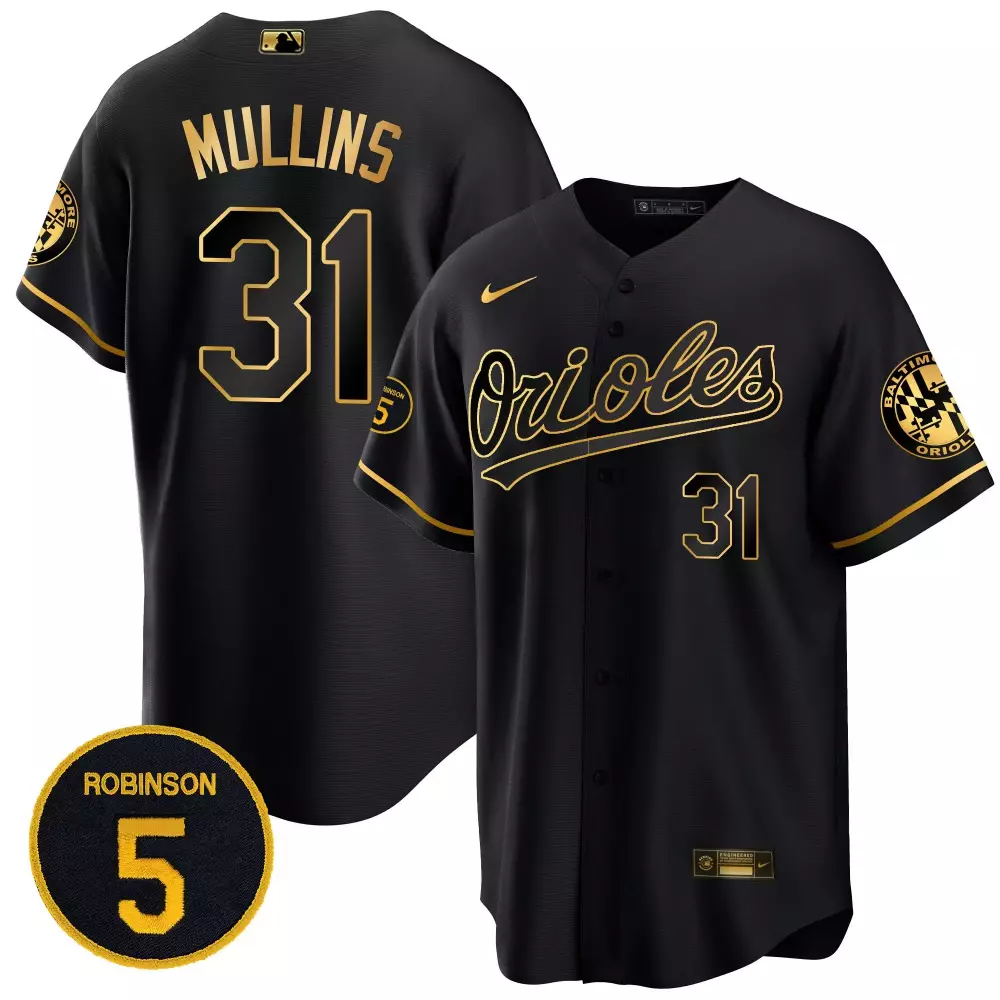cedric mullins black gold mens baltimore orioles 2023 special gold cool jersey all stitched