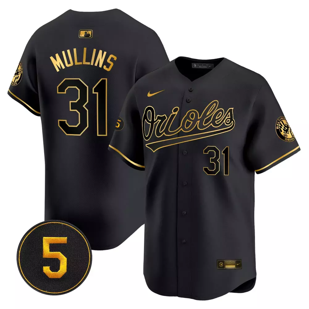 cedric mullins black gold mens baltimore orioles 2023 special gold cool jersey all stitched