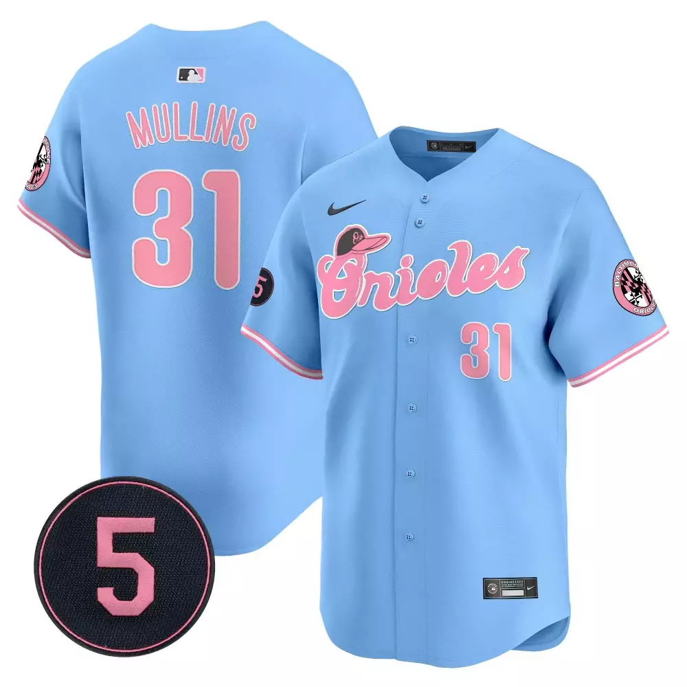 cedric mullins blue unisex baltimore orioles pastel style robinson patch vapor premier limited jersey all stitched