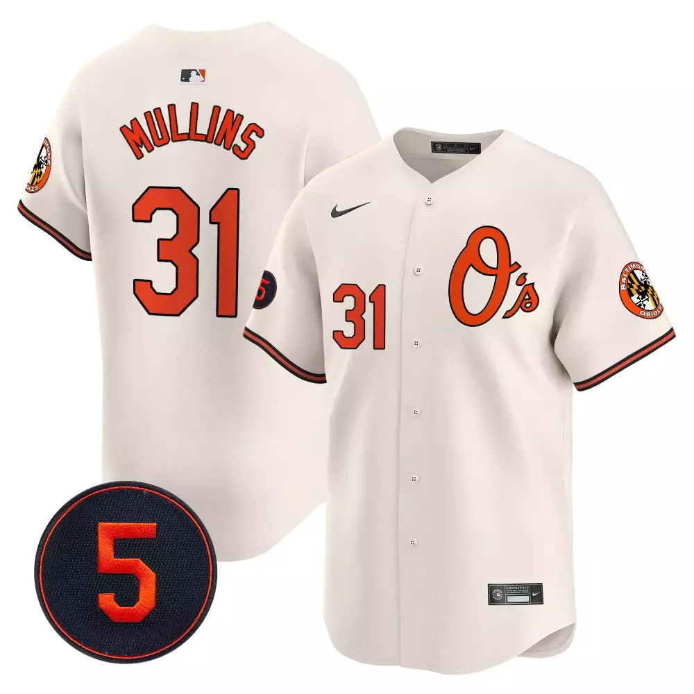 Cedric Mullins Baltimore Orioles Robinson Patch Jersey V4 | Stitched Cream Limited Edition | Fan Gear for Men, Women & Youth