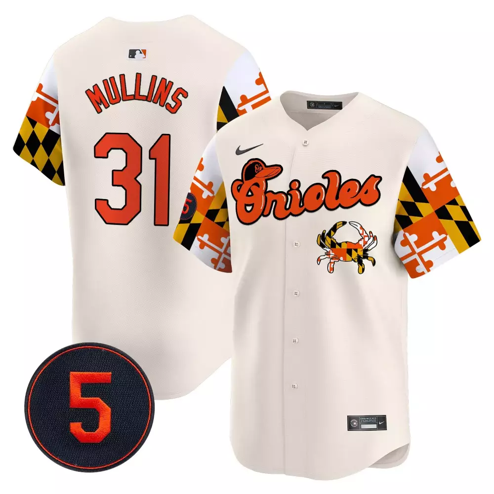 Cedric Mullins Baltimore Orioles Robinson Patch Jersey V7 | Stitched Cream Limited Edition | Fan Gear for Men, Women & Youth