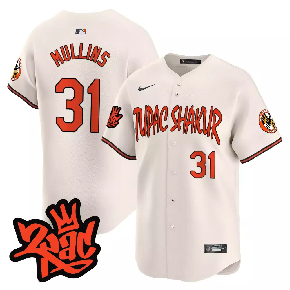 Cedric Mullins Baltimore Orioles Tupac Shakur Jersey | Stitched Cream Limited Edition | Fan Gear for Men, Women & Youth