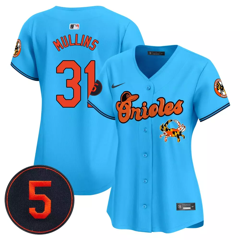 cedric mullins light blue women s baltimore orioles robinson patch vapor premier limited jersey v5 all stitched