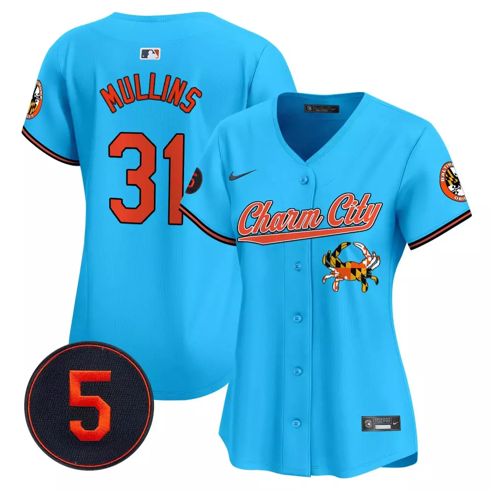 cedric mullins light blue women s baltimore orioles robinson patch vapor premier limited jersey v5 all stitched