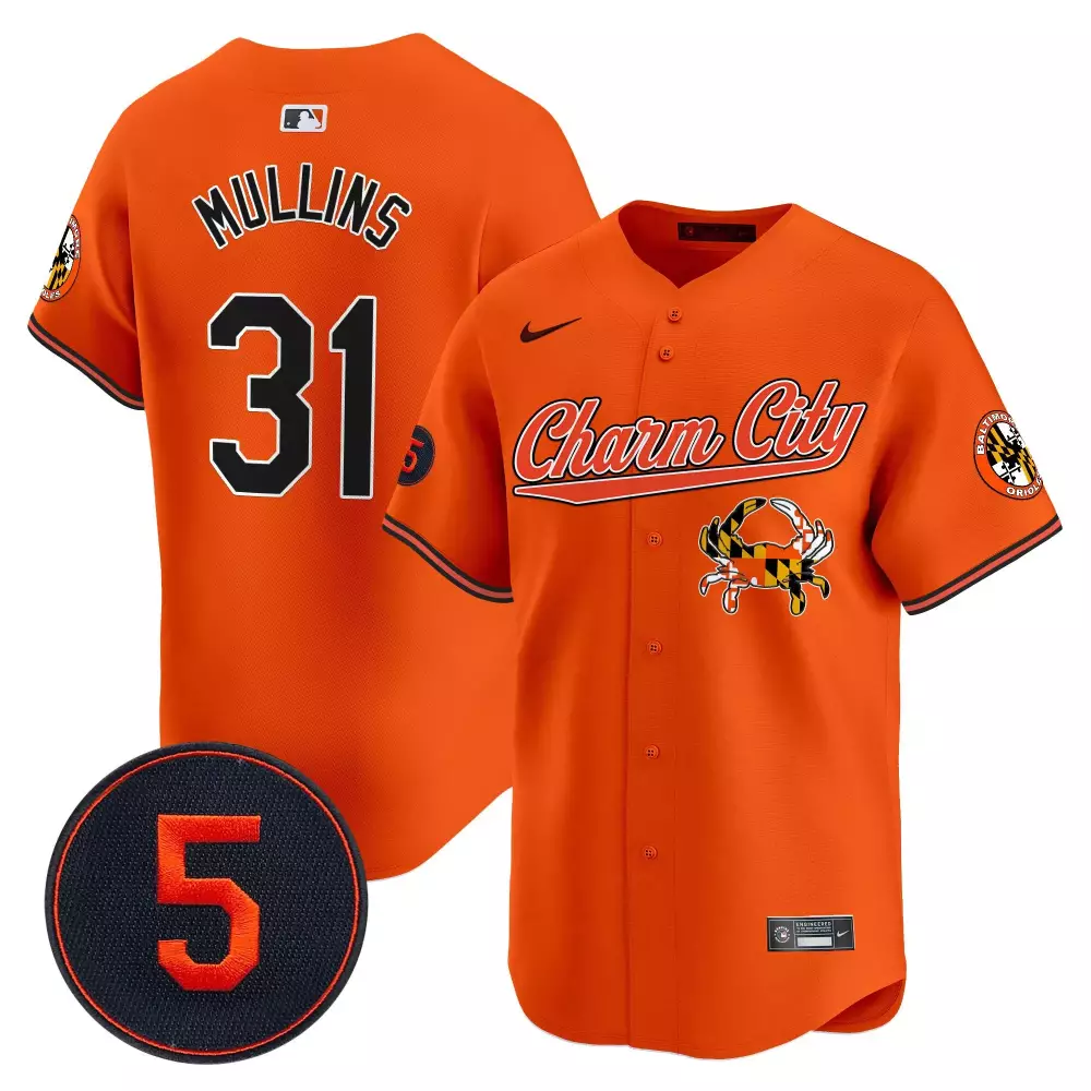 Cedric Mullins Orange Baltimore Orioles Robinson Patch Jersey V7 | Vapor Premier Limited Edition | Fan Gear for Men, Women & Youth