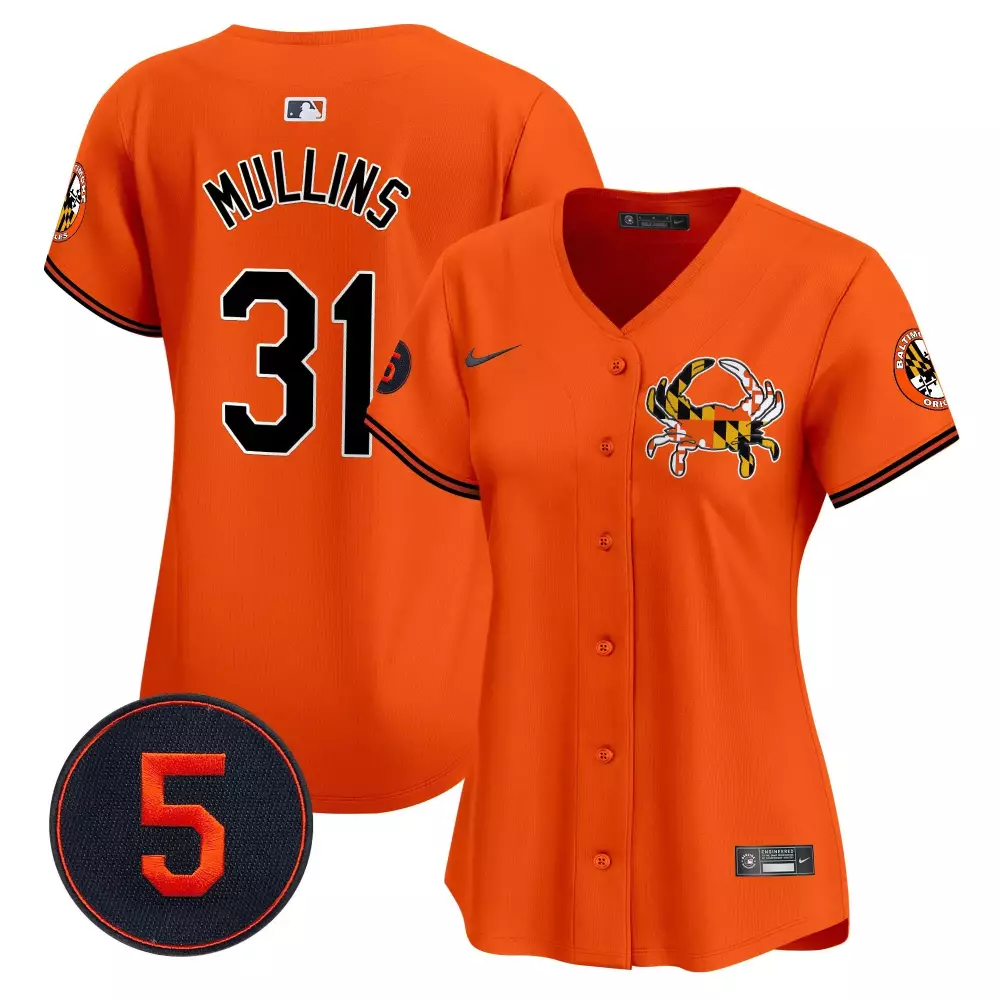 cedric mullins orange women s baltimore orioles robinson patch vapor premier limited jersey v3 all stitched