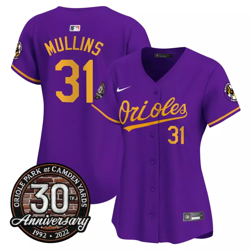 cedric mullins purple gold mens baltimore orioles camden yards 30th anniversary patch vapor premier limited jersey all s