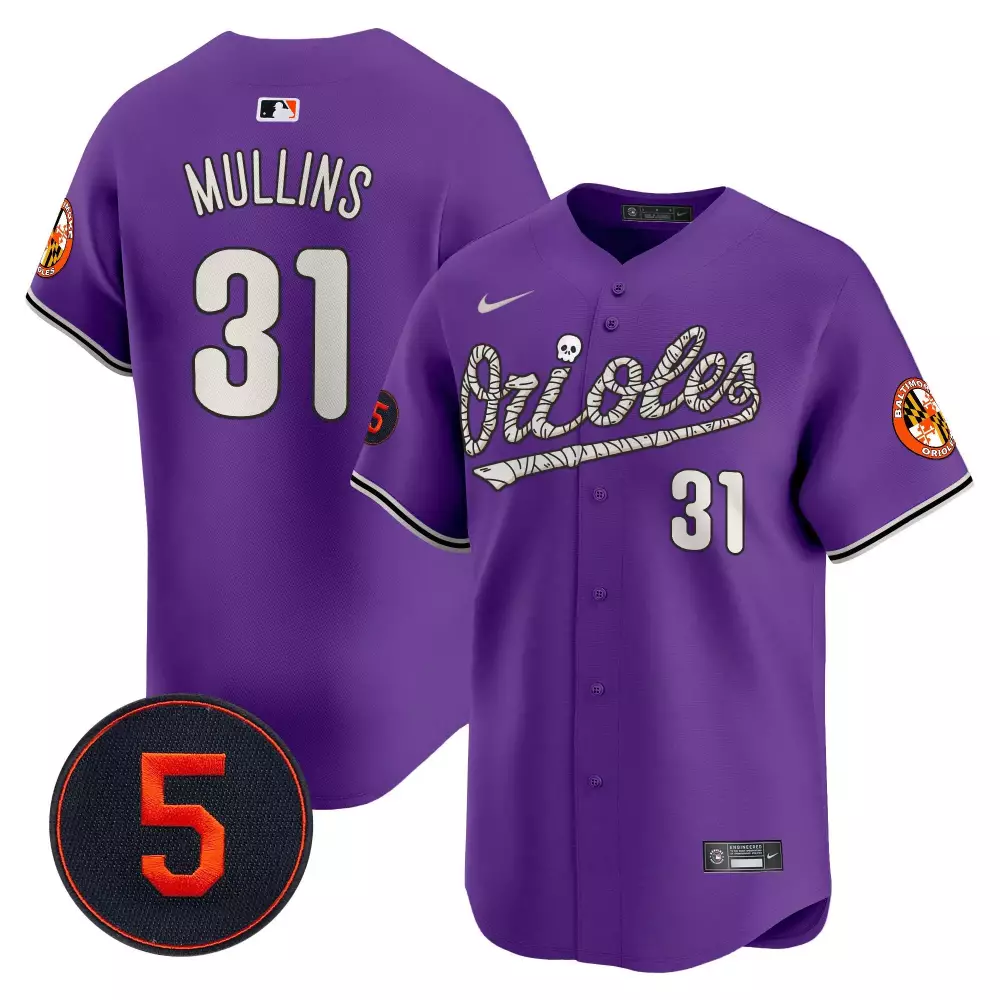 cedric mullins purple gold womens baltimore orioles robinson patch vapor premier limited jersey all stitched