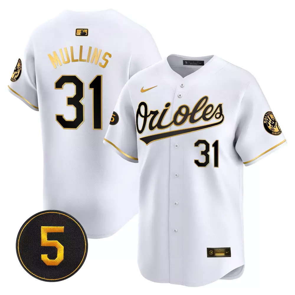 cedric mullins white gold mens baltimore orioles robinson patch cool base jersey all stitched