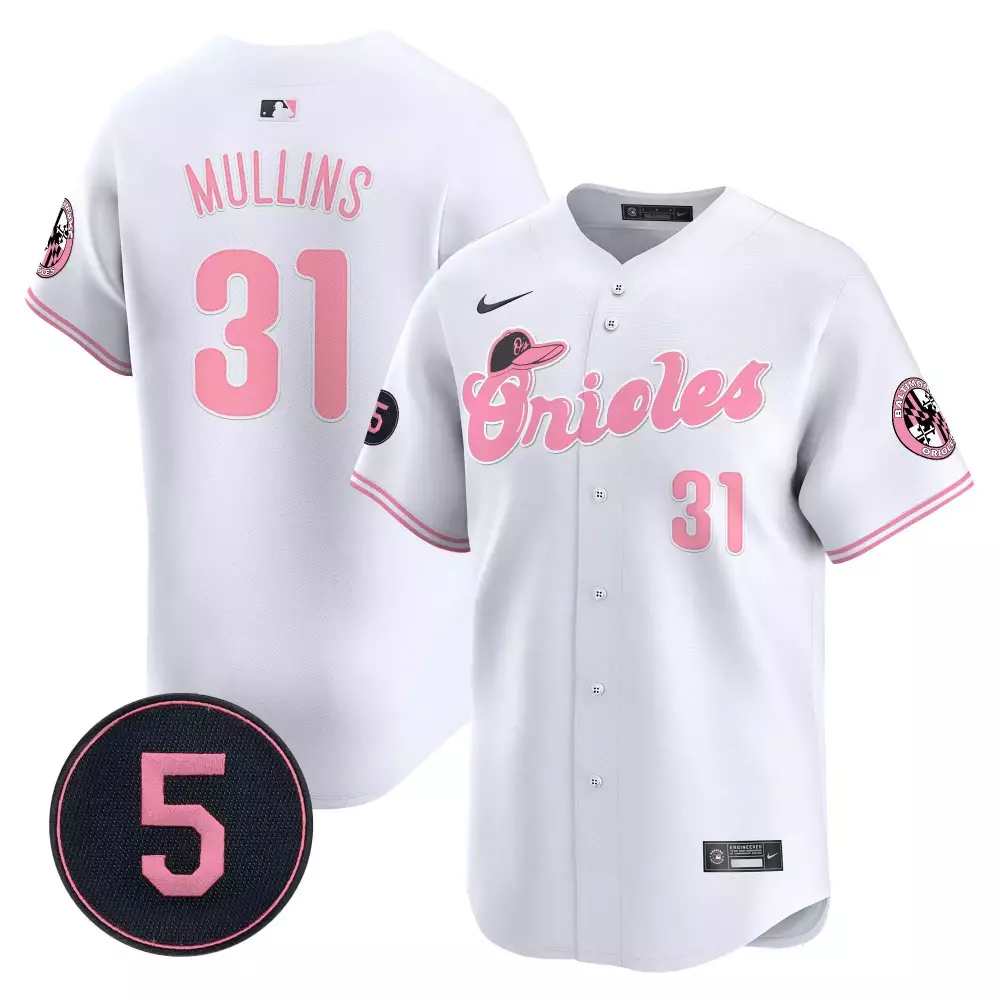 cedric mullins white unisex baltimore orioles pastel style robinson patch vapor premier limited jersey all stitched