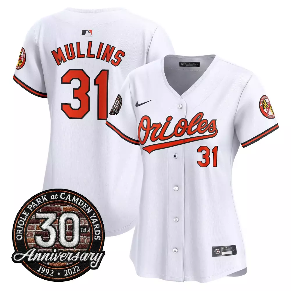 cedric mullins white womens baltimore orioles camden yards 30th anniversary patch vapor premier limited jersey all stitc