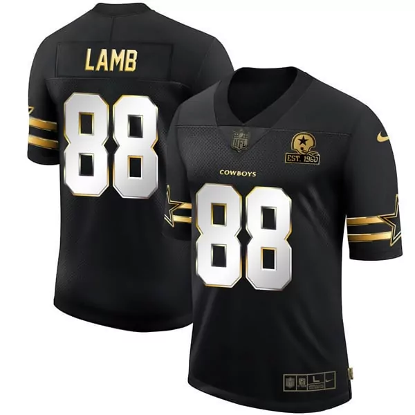 ceedee lamb vapor mens dallas cowboys black gold collection all stitched