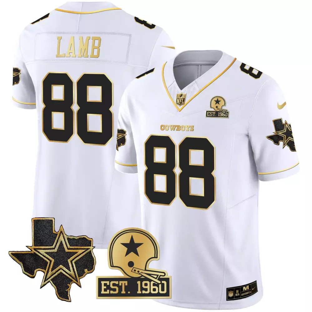 ceedee lamb vapor mens dallas cowboys black gold collection all stitched