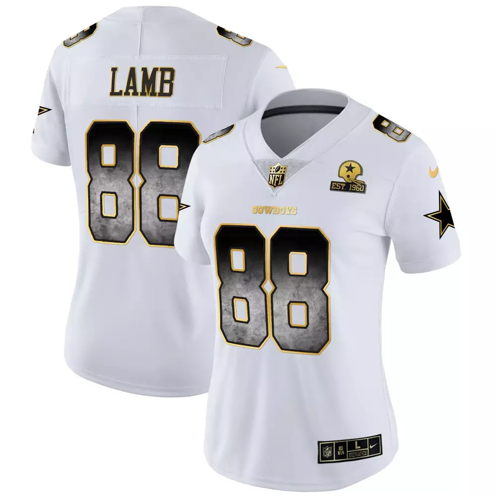 ceedee lamb white womens dallas cowboys 2023 nfc east champions patch vapor jersey all stitched