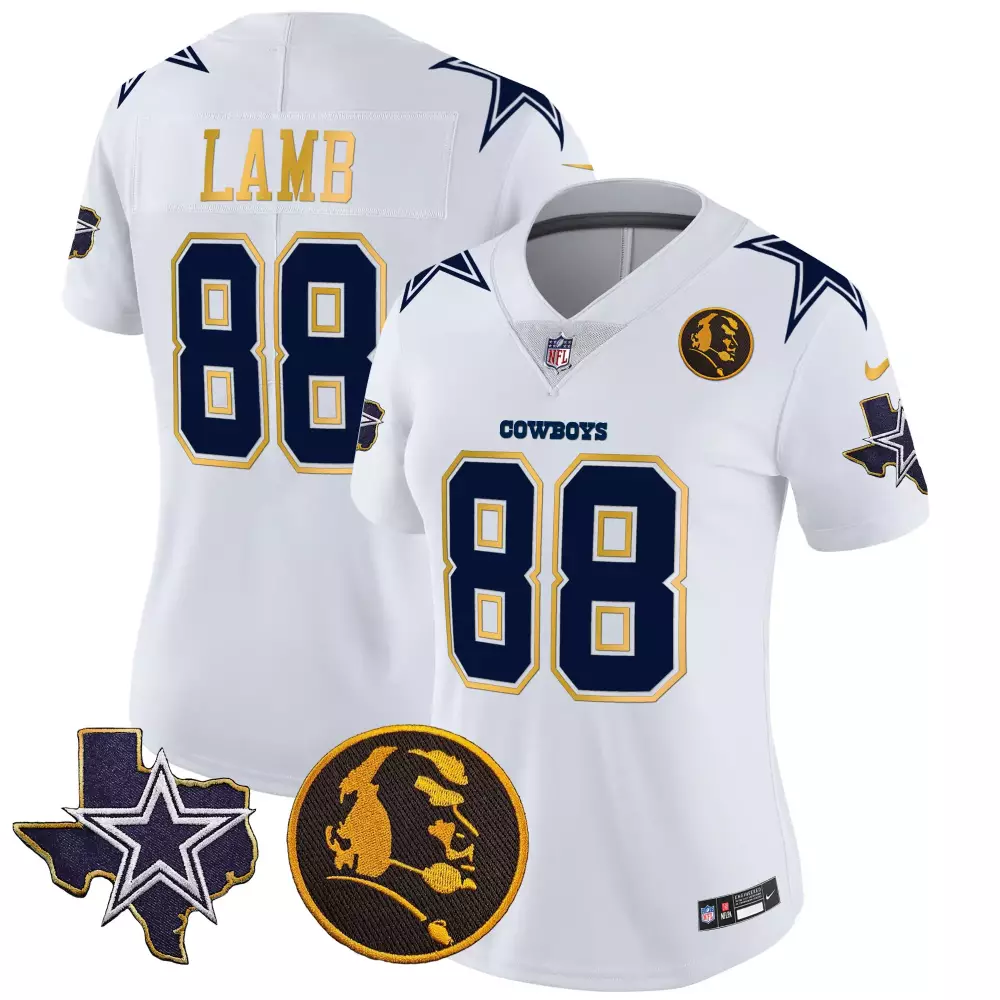 ceedee lamb white womens dallas cowboys 2023 nfc east champions patch vapor jersey all stitched