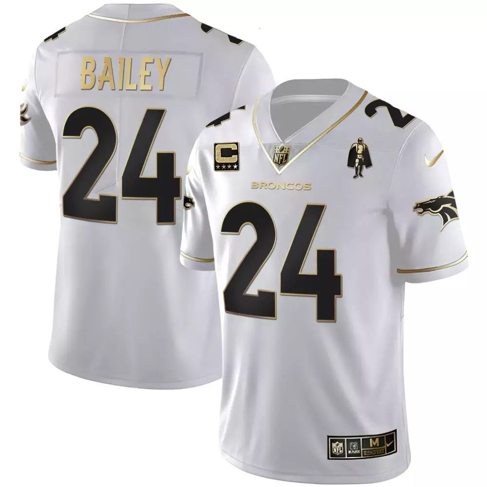 champ bailey black silver womens denver broncos white gold and black gold jersey all stitched