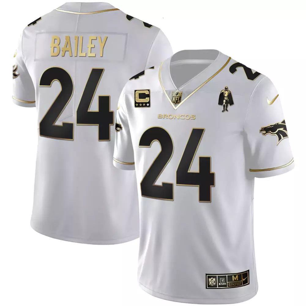 champ bailey black silver womens denver broncos white gold and black gold jersey all stitched
