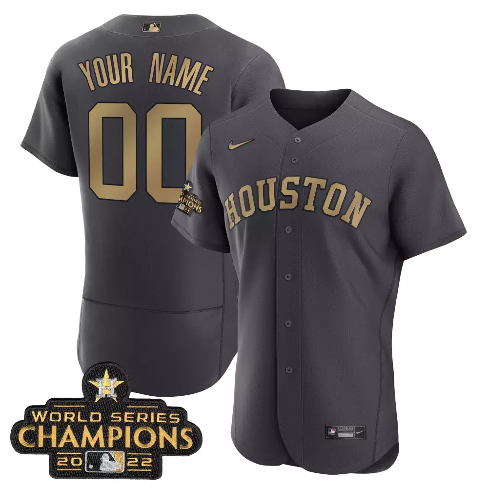 charcoal men houston astros charcoal 2023 champions custom jersey all stitched