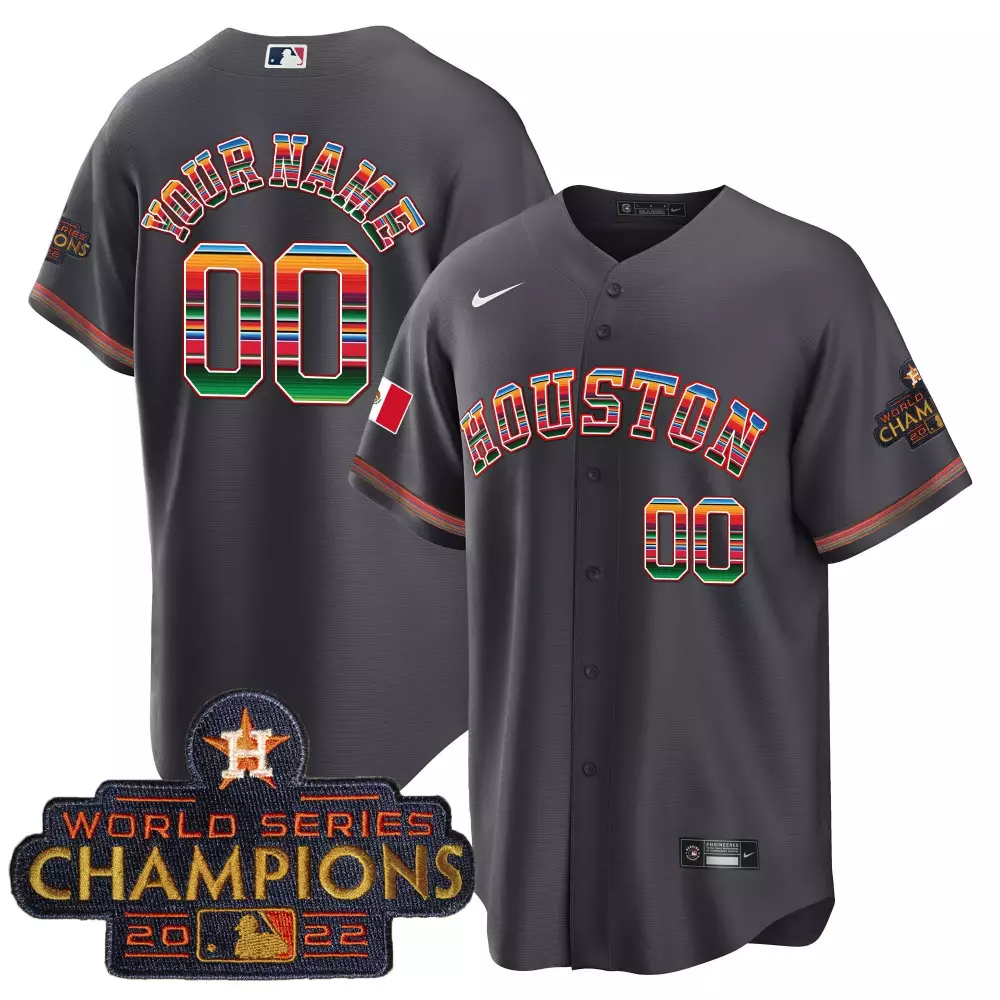 charcoal men houston astros charcoal 2023 champions custom jersey all stitched