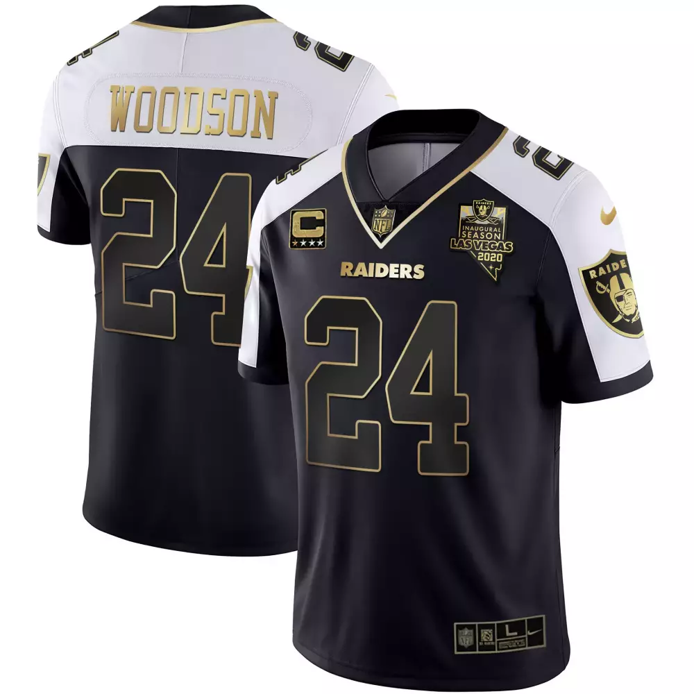 charles woodson black gold mens las vegas raiders alternate vapor black gold black inverted limited inaugural season pat