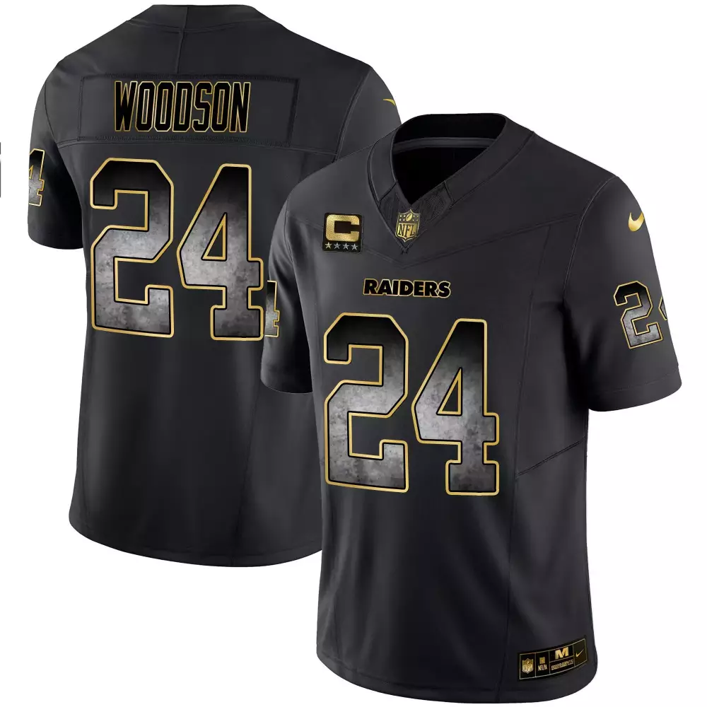 charles woodson black gold mens las vegas raiders alternate vapor black gold black inverted limited inaugural season pat