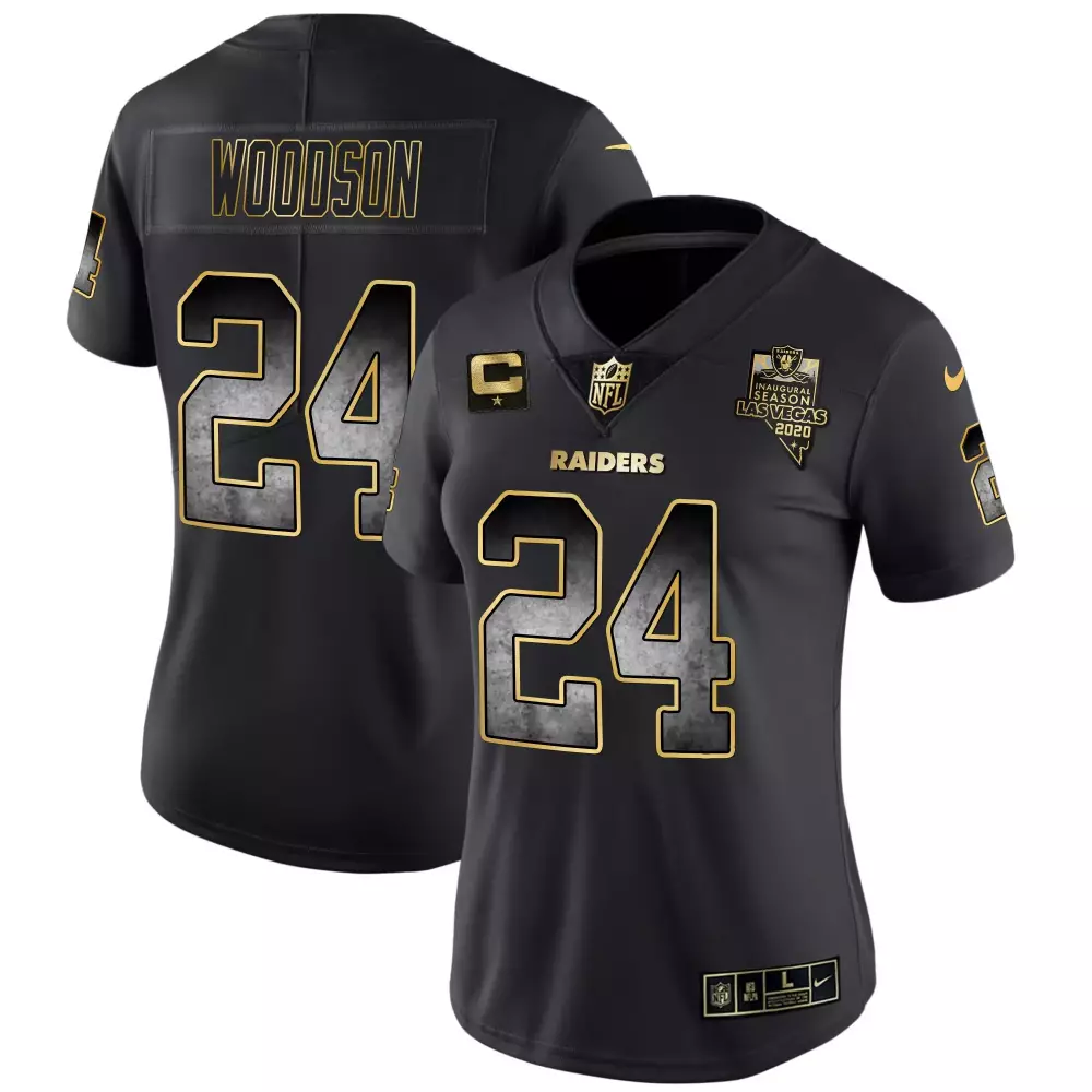 charles woodson black gold mens las vegas raiders alternate vapor black gold black inverted limited inaugural season pat