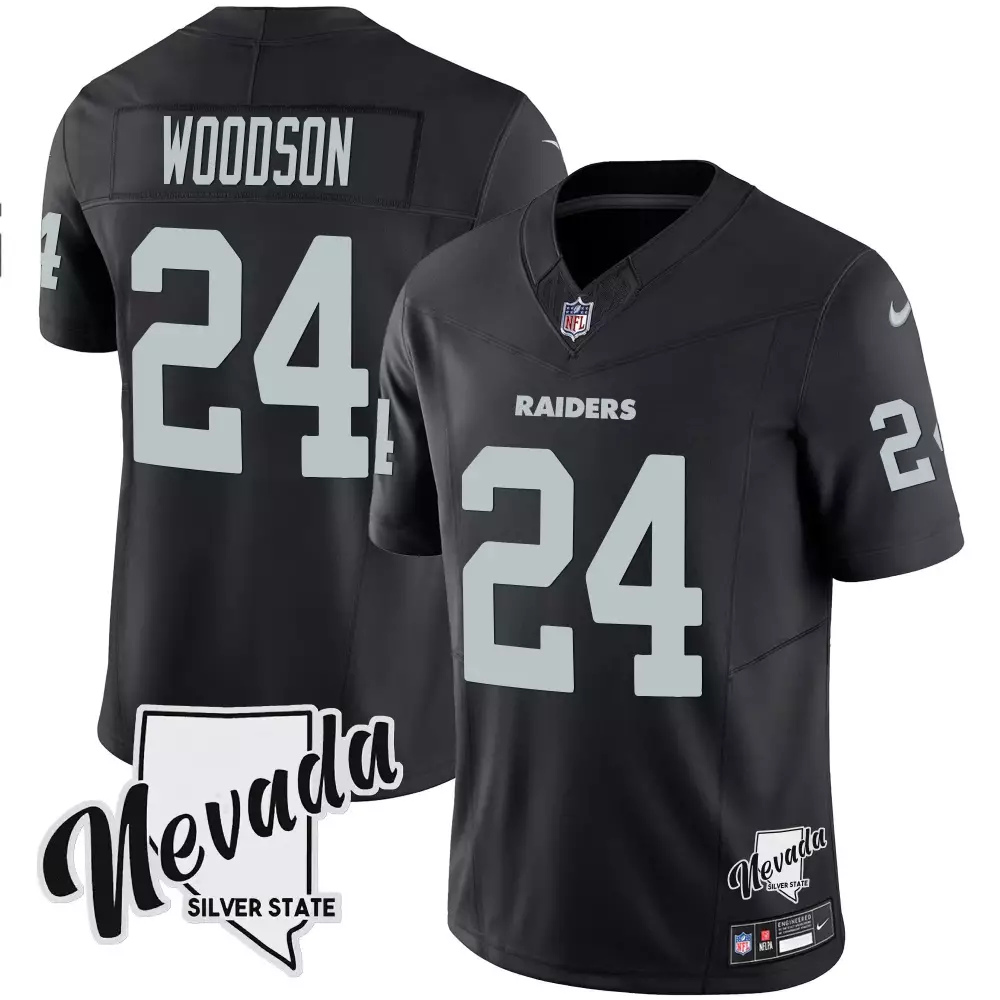charles woodson black mens las vegas raiders nevada silver state patch vapor jersey all stitched