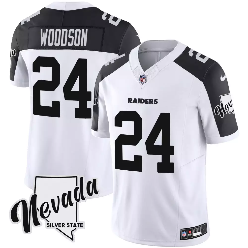 Charles Woodson Las Vegas Raiders Inverted Silver State Patch Vapor Jersey | Stitched | Limited Edition Fan Gear | For Men, Women & Youth