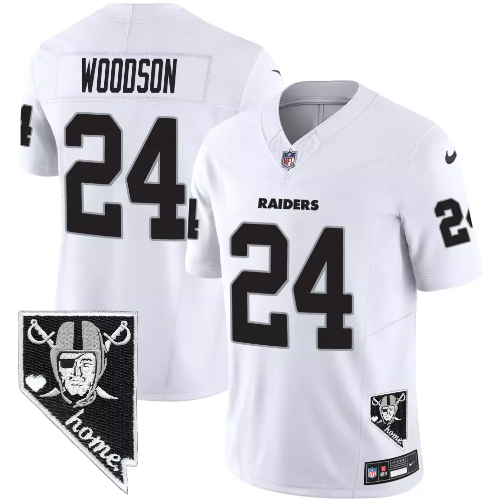 Charles Woodson Men's Raiders Nevada Home Patch Jersey | Stitched Fan Gear | For Men, Women & Youth