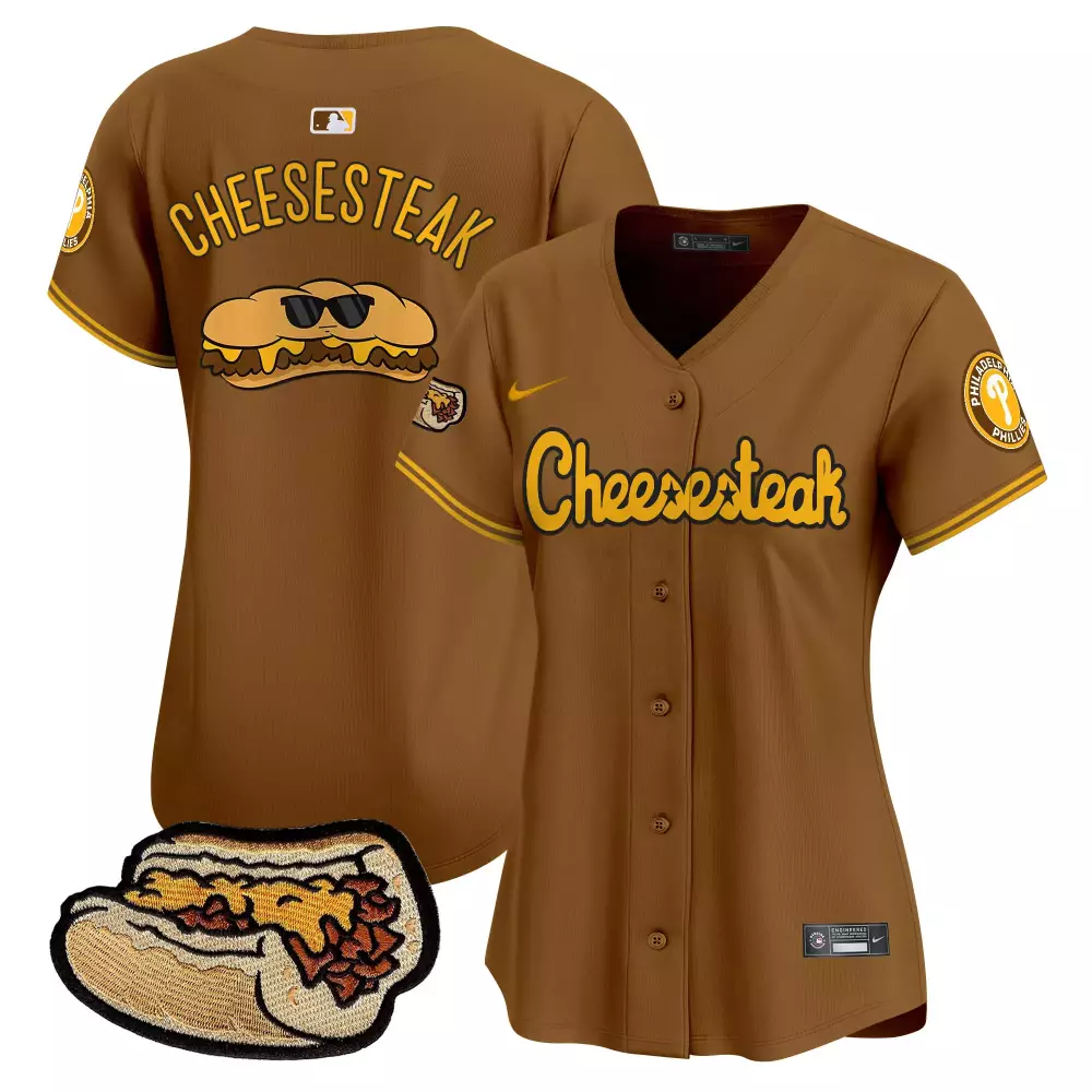 cheesesteak brown womens philadelphia phillies cheesesteak vapor premier limited jersey all stitched