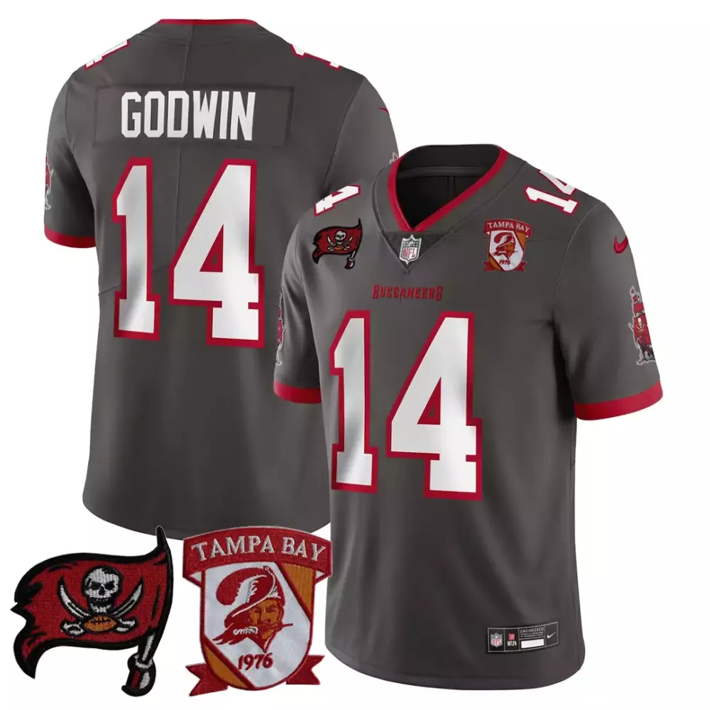 chris godwin pewter mens tampa bay buccaneers logo patch jersey all stitched 1